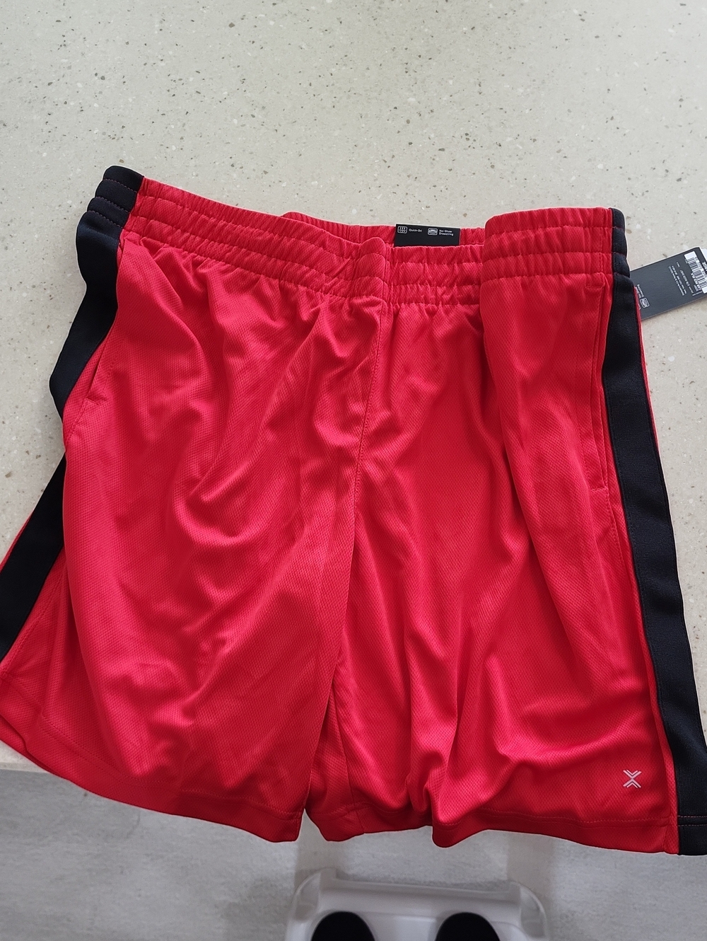 Xersion Red Athletic Shorts with Black Side Panels